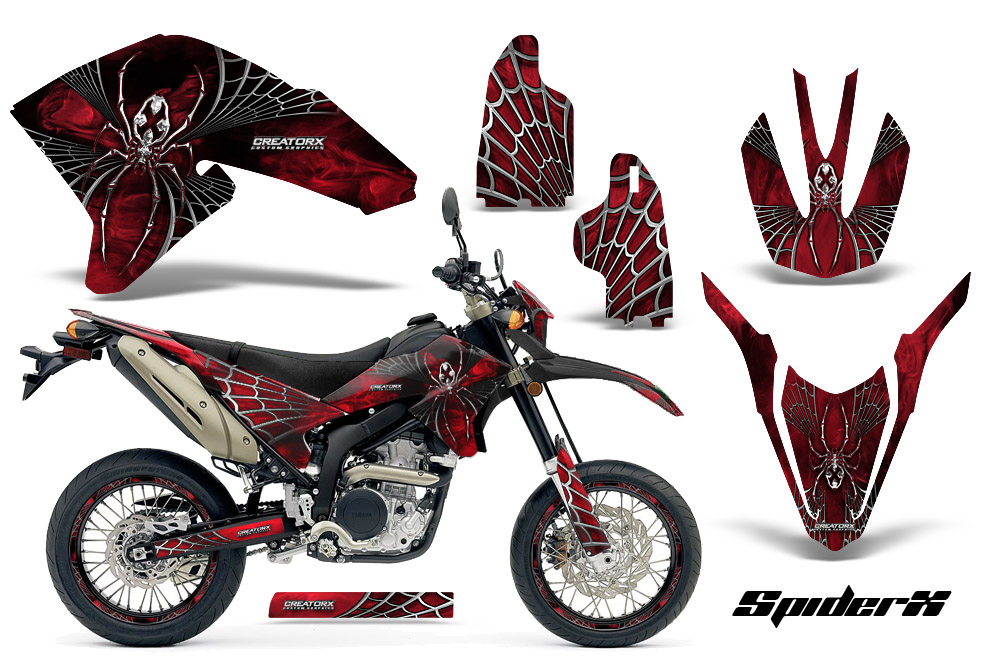 Yamaha WR250X R Graphics Kit SpiderX Red NP Rims